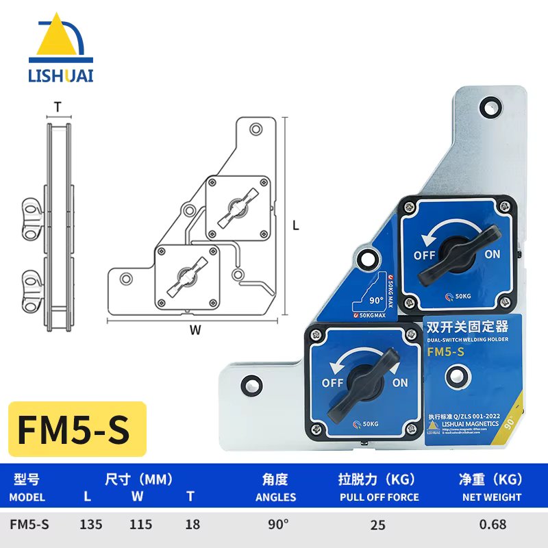 Lishuai New Double Switch Magnetic Holder/ Strong On Off  Welding Magnet for Clamping and Fabrication