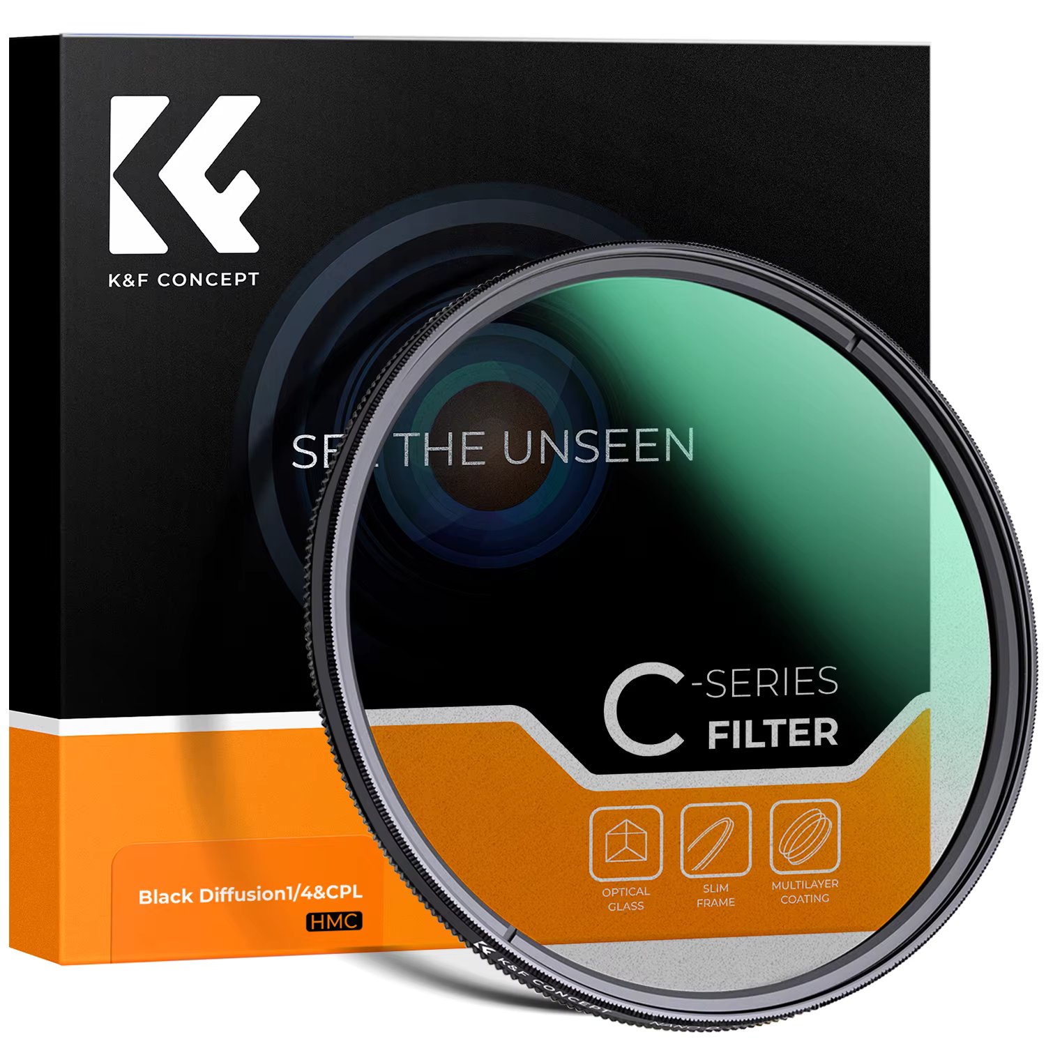 K&F Concept 2 in 1 CPL+ 1/4 BlackMist Filter 67mm 82mm 77mm 72mm 58mm 55mm 52mm 49mm 46mm 43mm 37mm CPL Polarizer Black Mist