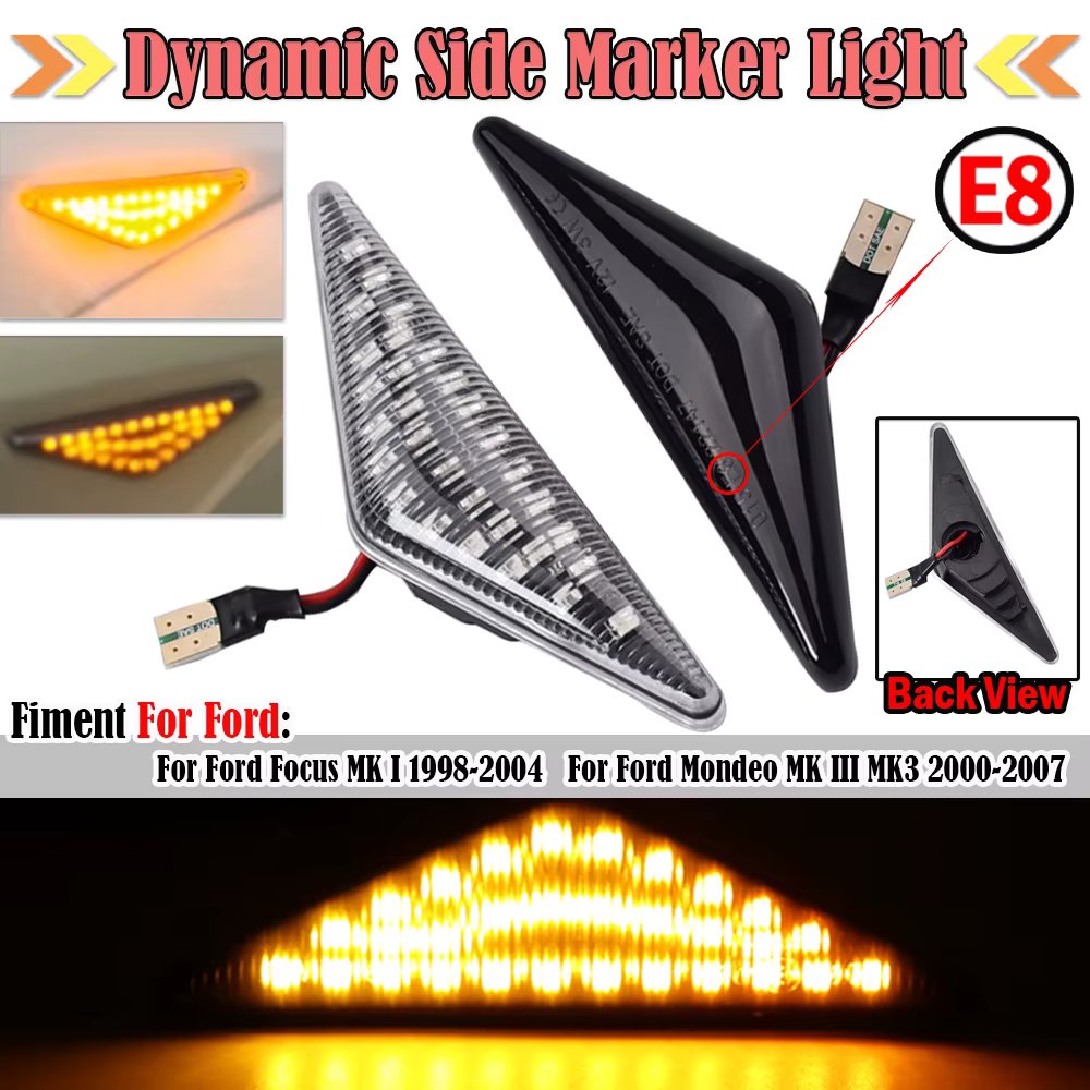 Flowing Side Repeater Light LED Dynamic Side Marker Turn Signal Lights Indicator Blinker Lamp For Ford MONDEO 3 MK3 FOCUS 1 MK1