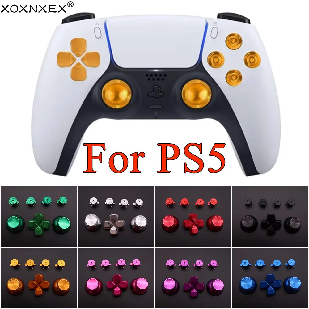 Gold BLACK red blue Custom Metal Thumbsticks Analogue Controller Bullet Buttons Chrome D-pad for Sony PS5 Controllers