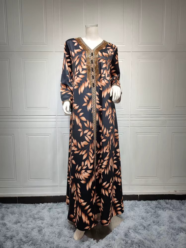 Arab Muslim Abaya for Women Elegant Long Dress Diamond Abayas Morocco Kaftan Autumn Maxi Party Vestidos Turkey Ramadan Gown 2023