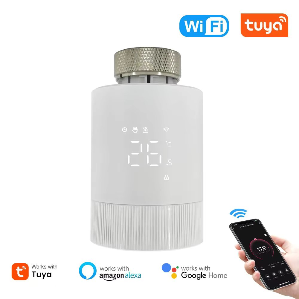 RKHK Tuya WiFi Smart Thermostat,TRV Thermostatic Radiator Valve Actuator Temperature Controller for Alexa,Google Home and Alice