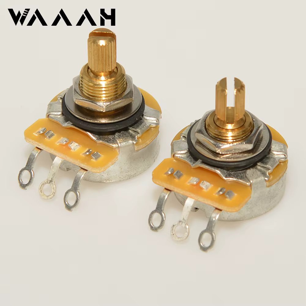 1 Piece Original Genuine 250K/500K CTS Brass Split Shaft Potentiometer(POT) For Electric Guitar and Bass