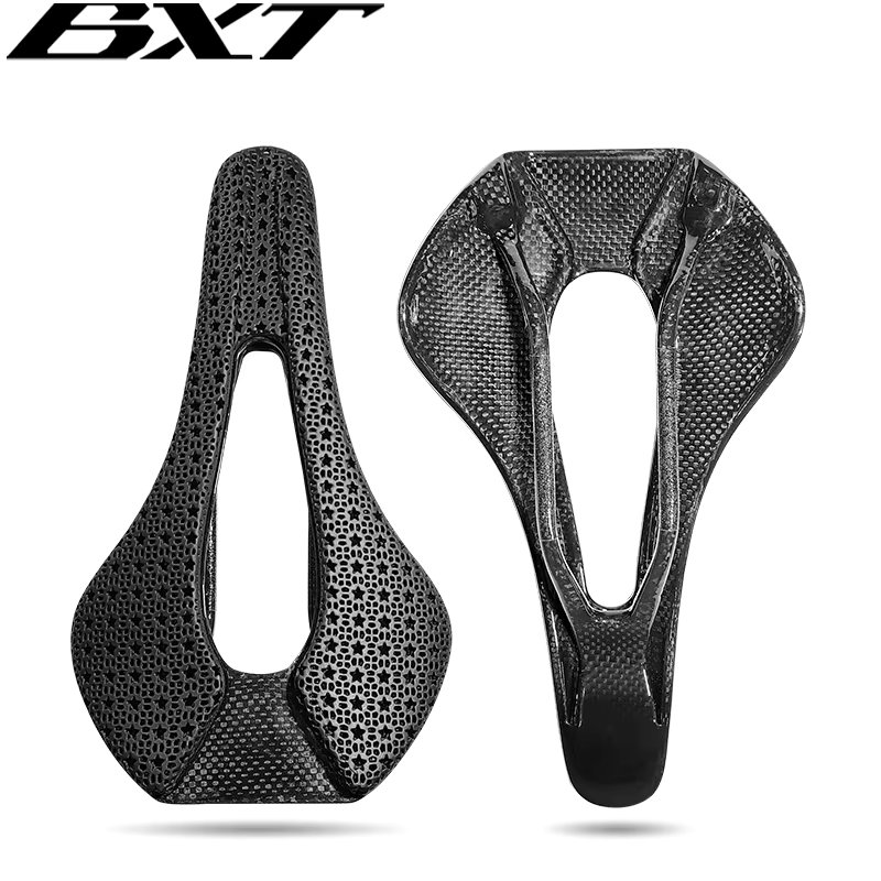BXT-Carbon Fibre Bicycle Saddle, 3D Printed Padding, Support Structure, Light, Easy to Clean, Seat Cushion, 150mm x 245mm, New