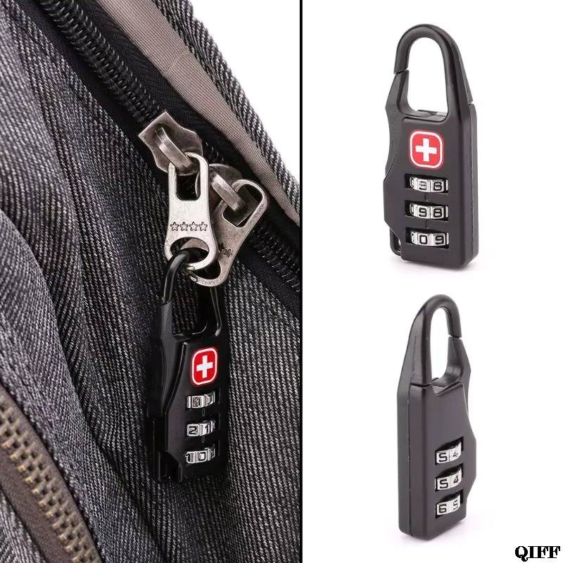 Drop Ship Swiss Cross Symbol Combination Safe Code Mini Padlock Luggage Travel Number Lock May29