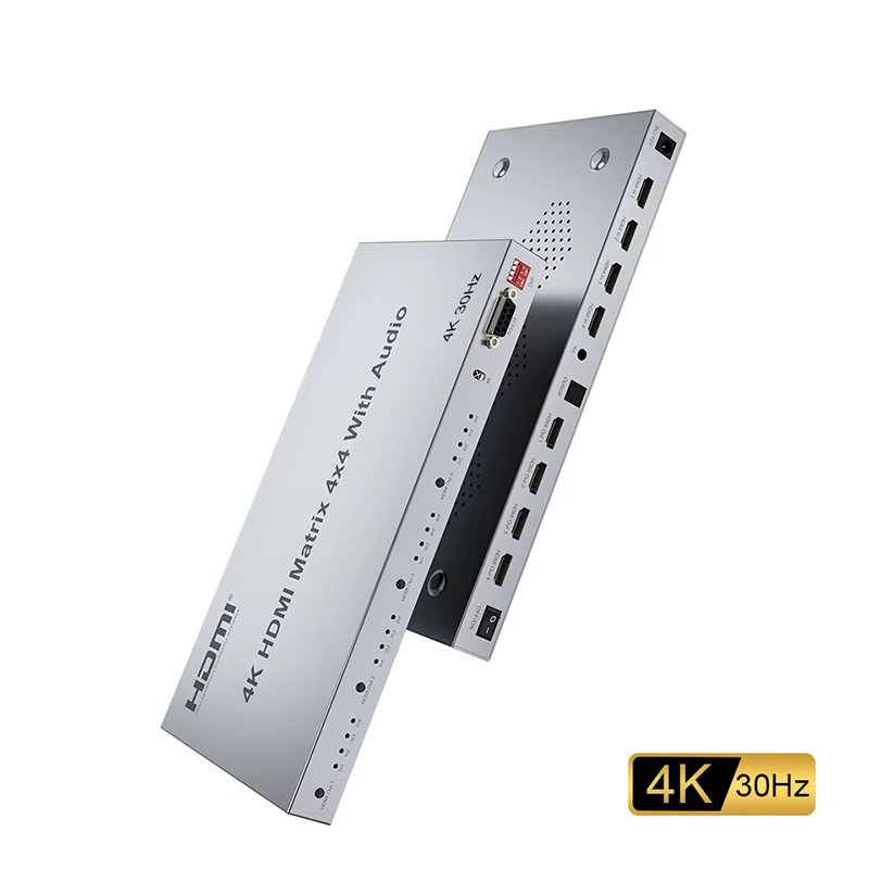 4x4 HDMI-Compatible True Matrix Switch Conmutador 4 in 4 out 4K 60Hz HDMI Matrix Splitter Switcher With Audio RS232 For PC TV