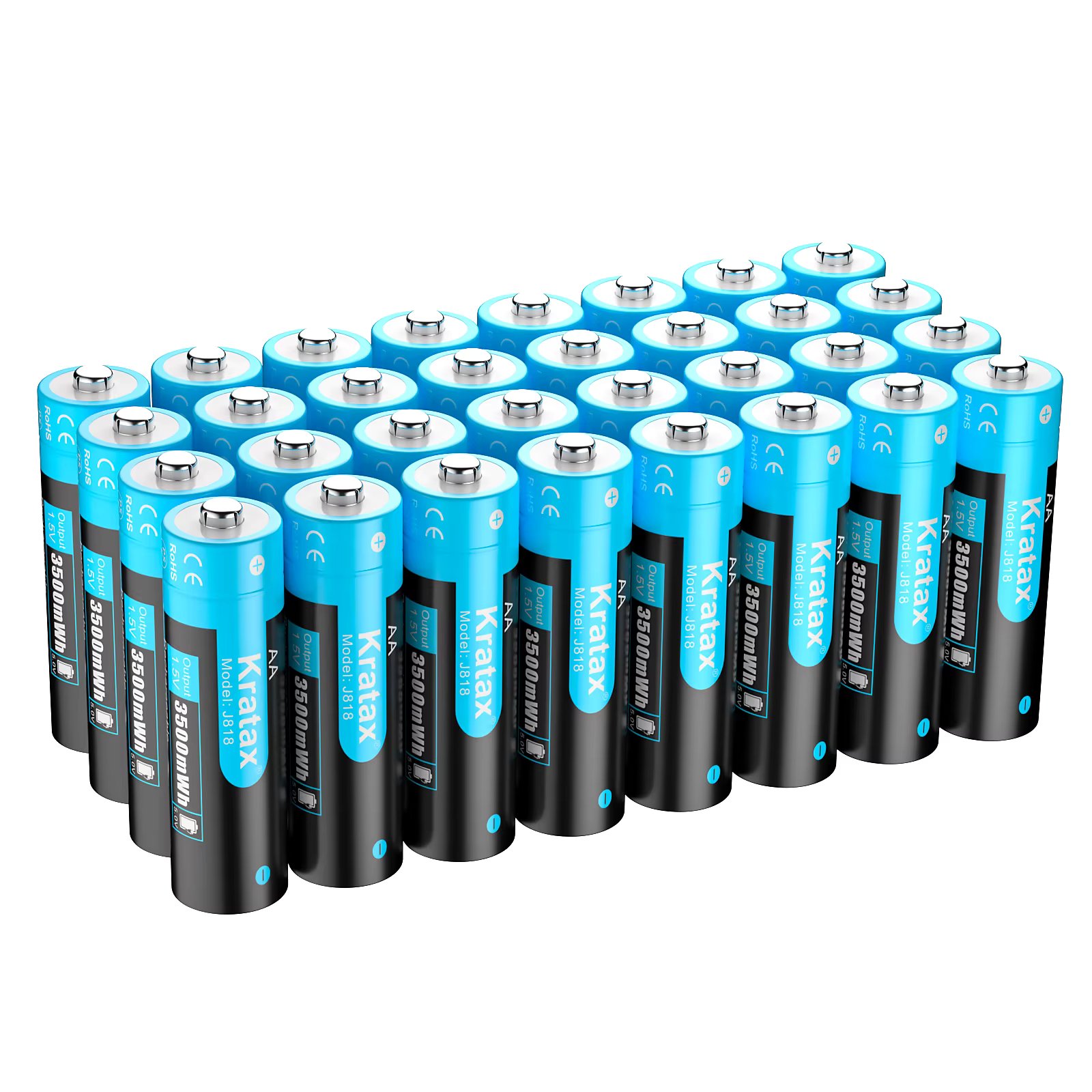 Kratax AA 3500mWh 1.5V Li-ion Rechargeable Battery 3a Lithium batterie,Electric toothbrush, Camera, Remote Control,Electric Toys