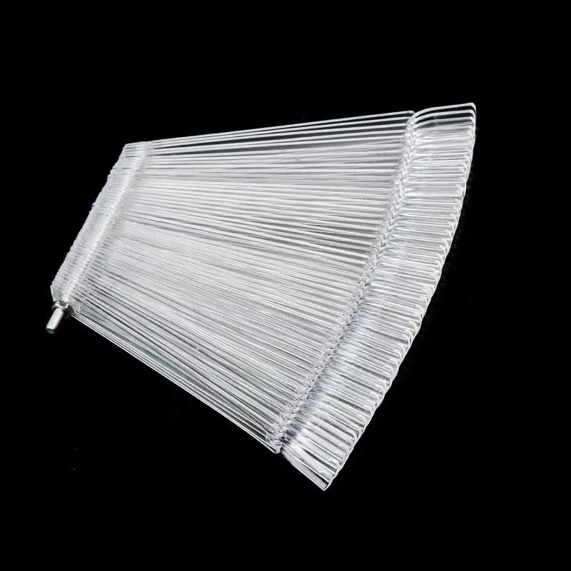 50Pcs False Tips Clear Nature Nail Art Display Oval Fan Style Nail Swatch Polish Stand Tips Practice Manicure Accessories Tool