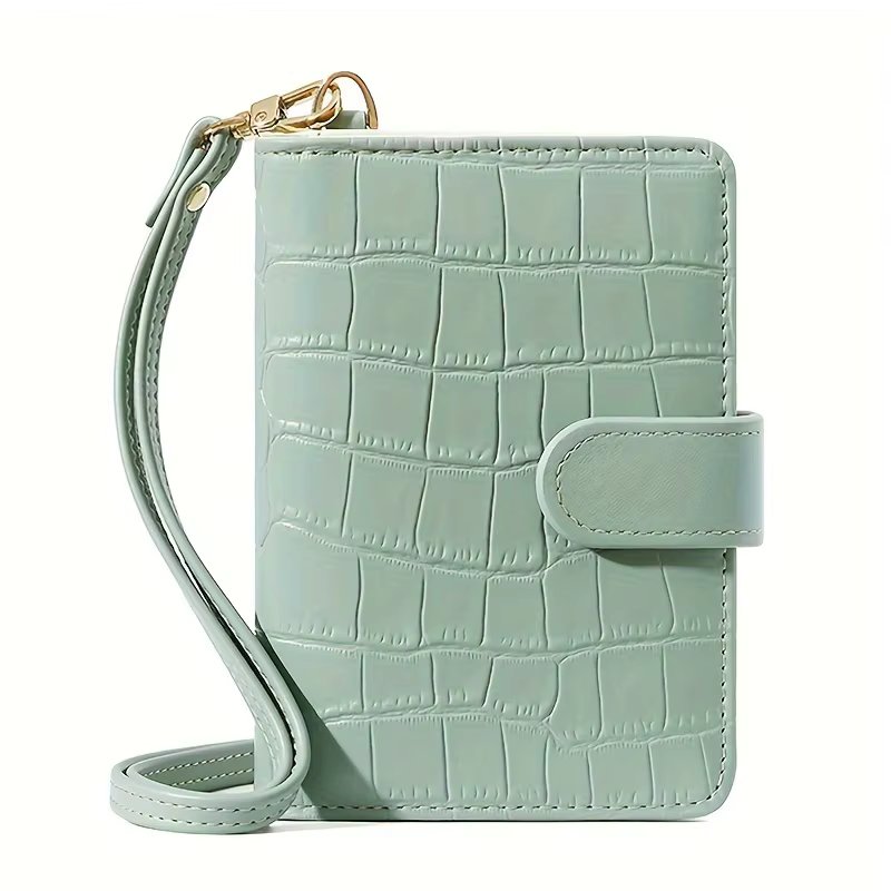 Korean Style Women's Mini PU Passport Holder & Travel Wallet with Detachable Neck Strap, Card Slots, and Coin Pouch