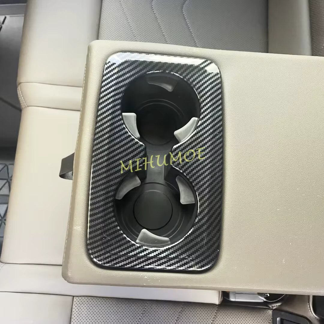 For 2023-2025 BMW X1 iX1 U11 M35i Carbon Fiber Interior Rear Seat Cup Holder Cover Sticker Bezel Surround