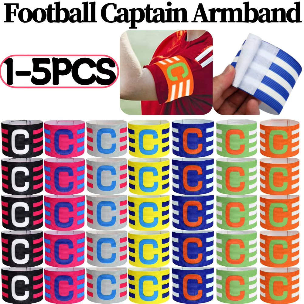 Football Captain Armband Adjustable Leader Competition Armband with Touch Fastener Brazalete Capitan Band for Football Captain