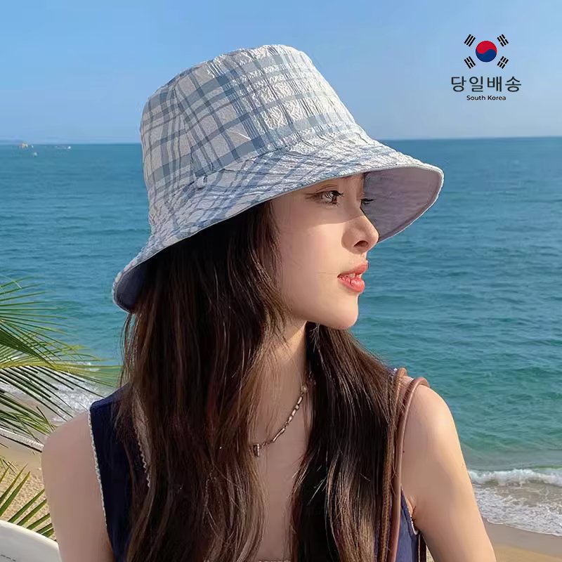 Domestic Shipping) Pretty Women's Bucket Hat Summer Hat Yang name available pink/light blue/black