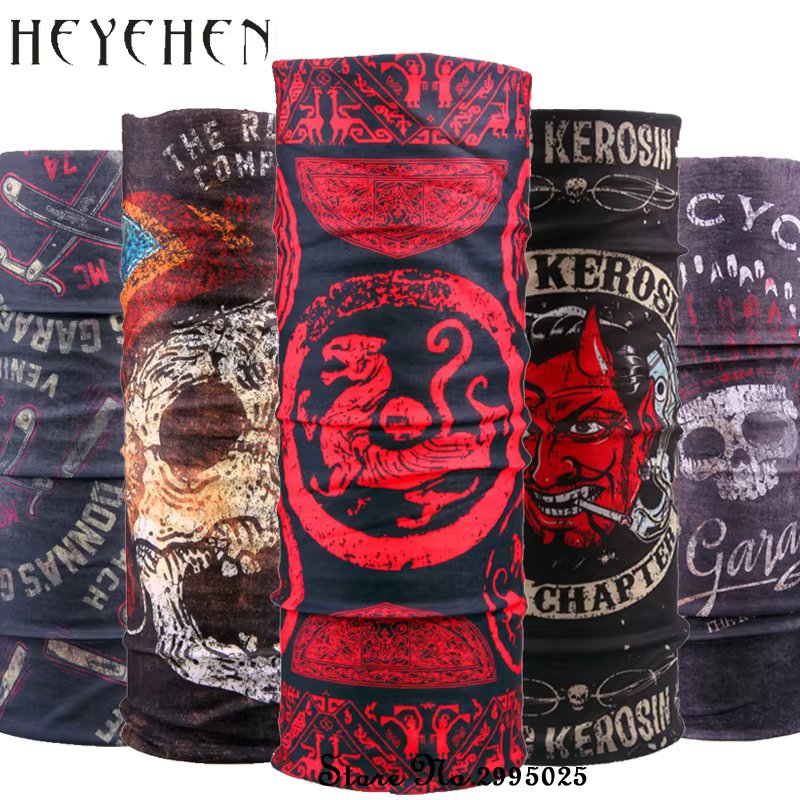 New Design Dragon Skull Bandana Scarf Multifunctional Seamless Tubular Headband Magic Scarf gift for Baby HY16