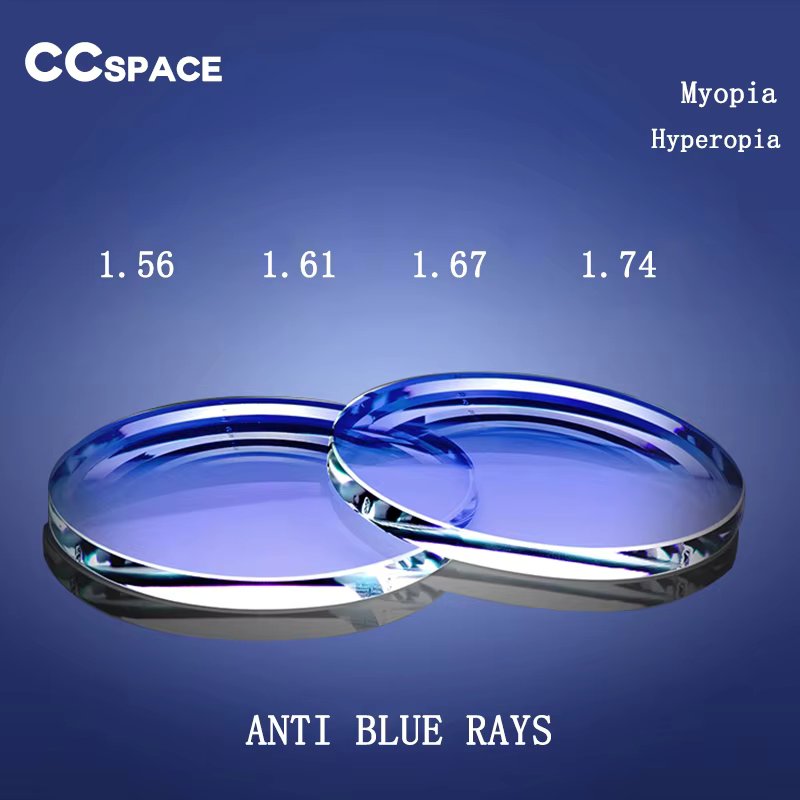 1.56 1.61 1.67 1.74 Index Anti Blue Light  A Pair Of Optical Lens GREEN-EMI Prescription Myopia Presbyopia Scratch-resistant