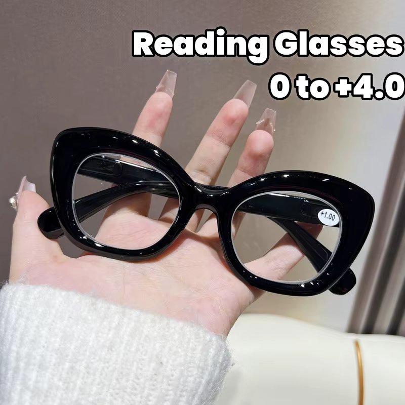 Trendy Cat's Eye Presbyopia Glasses Personalized Elderly Reading Glasses Fashionable Leopard Anti Blue Light Far Sight Glasses