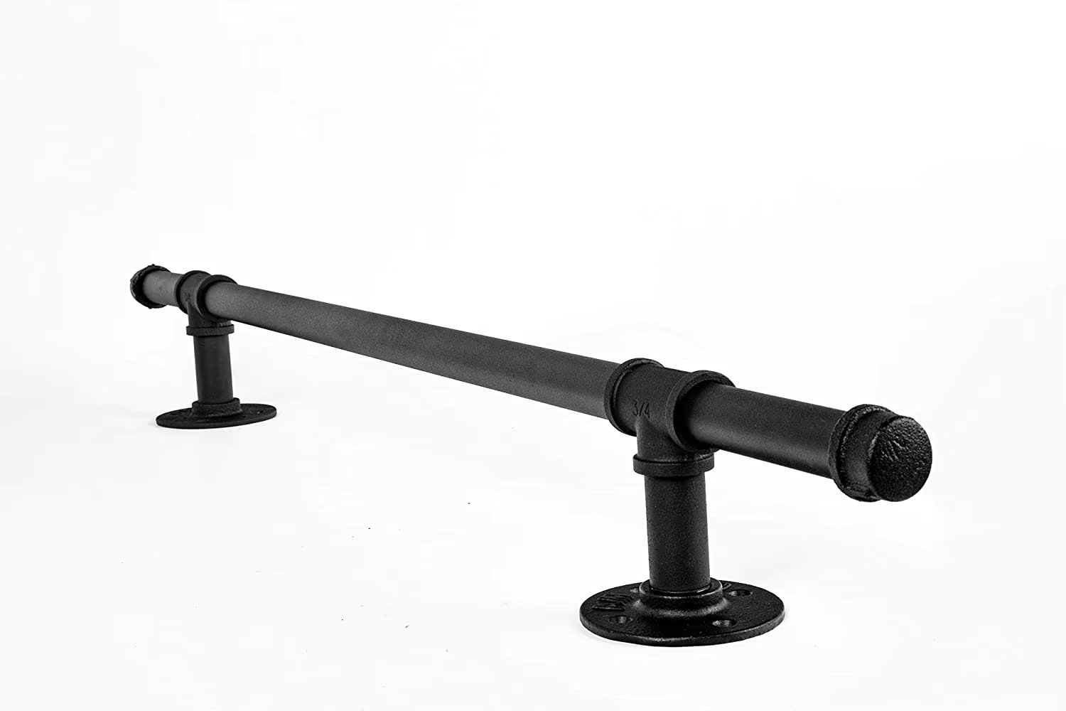 Stair Black Pipe Handrail with 4 Wall Mount Supports 9FT/12FT Rustic Black Stair case Hand Railings Bar Counter Foot Rail