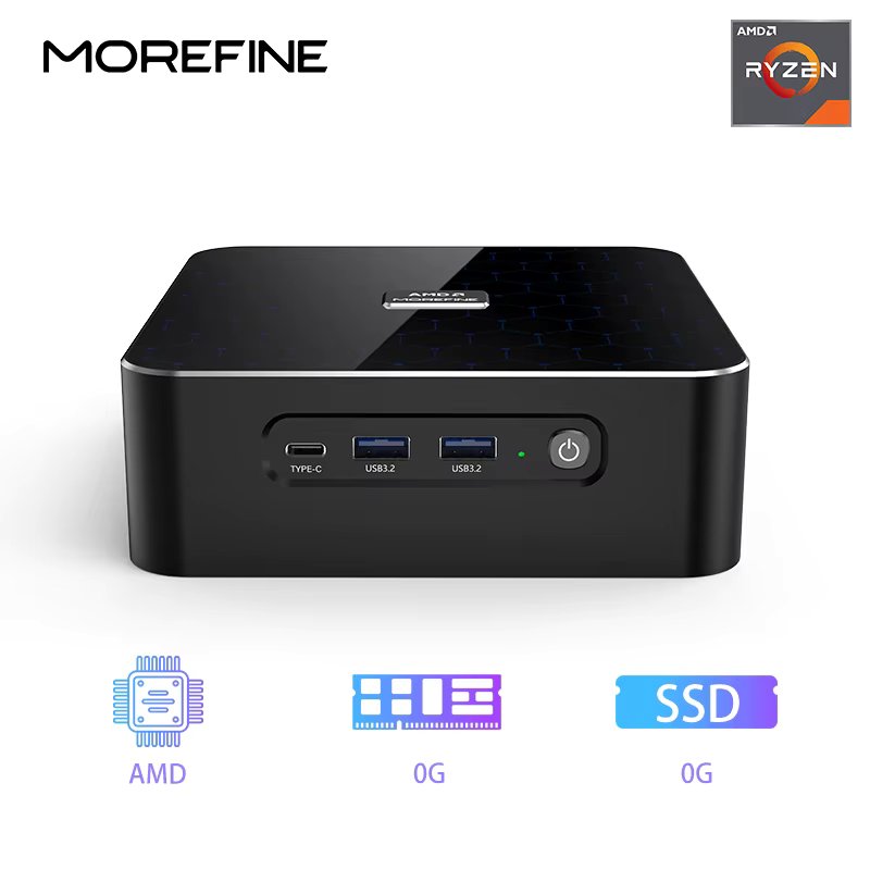 MOREFINE Rzyen 9 8945HS AMD  Mini PC R7 8845HS 2xDDR5 2xPCIe4.0 2x2.5G LAN Windows11 MINI PC Desktop Computador Gaming PC WiFi6