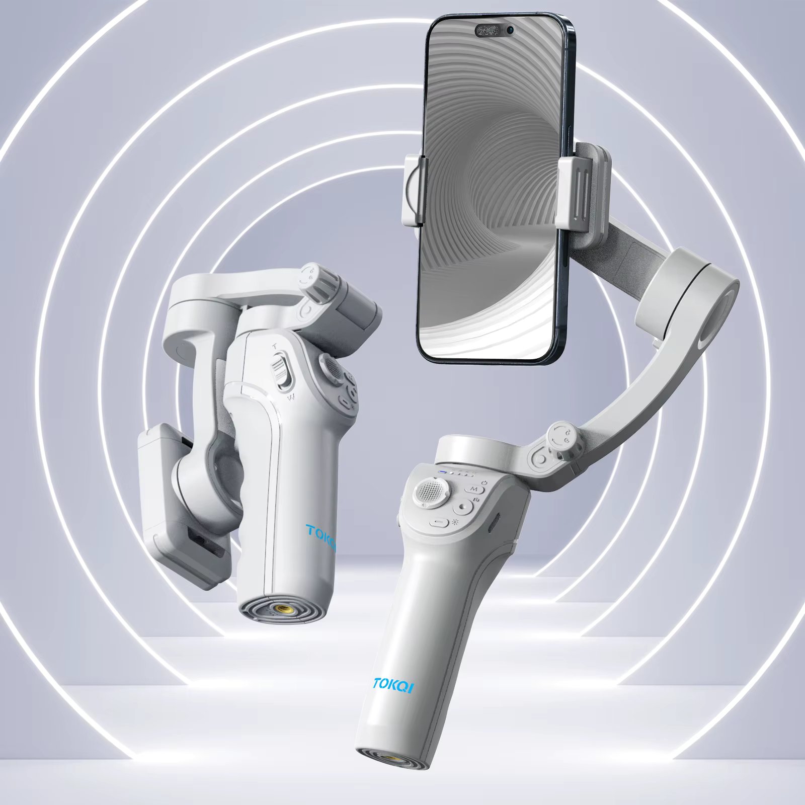 M01 3-Axis Smart Gimbal Handheld Stabilizer Selfie Tripod with Fill Light for Smartphone Anti Shake Foldable for Xiaomi iPhone
