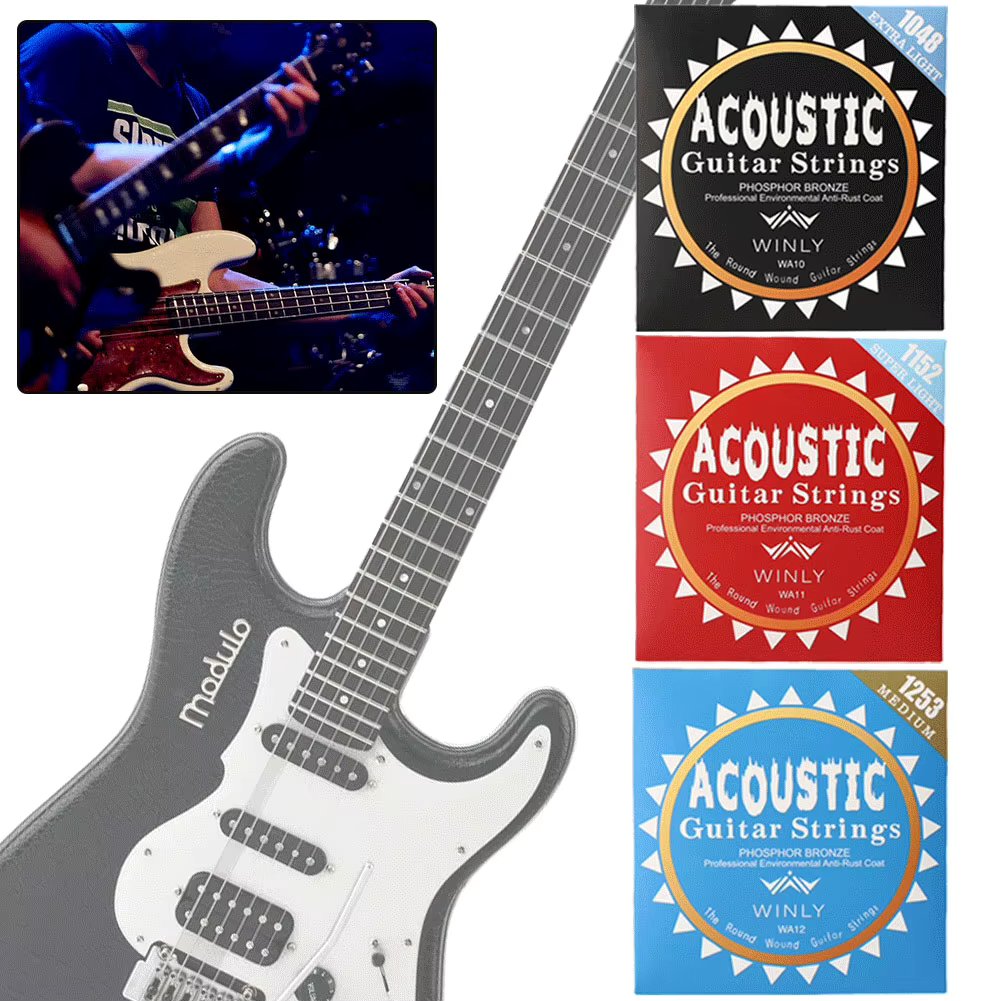 Acoustic Guitar Strings Steel Core Professional Classical Guitar Winding Strings Durability Phosphor Bronze Strings for Guitar