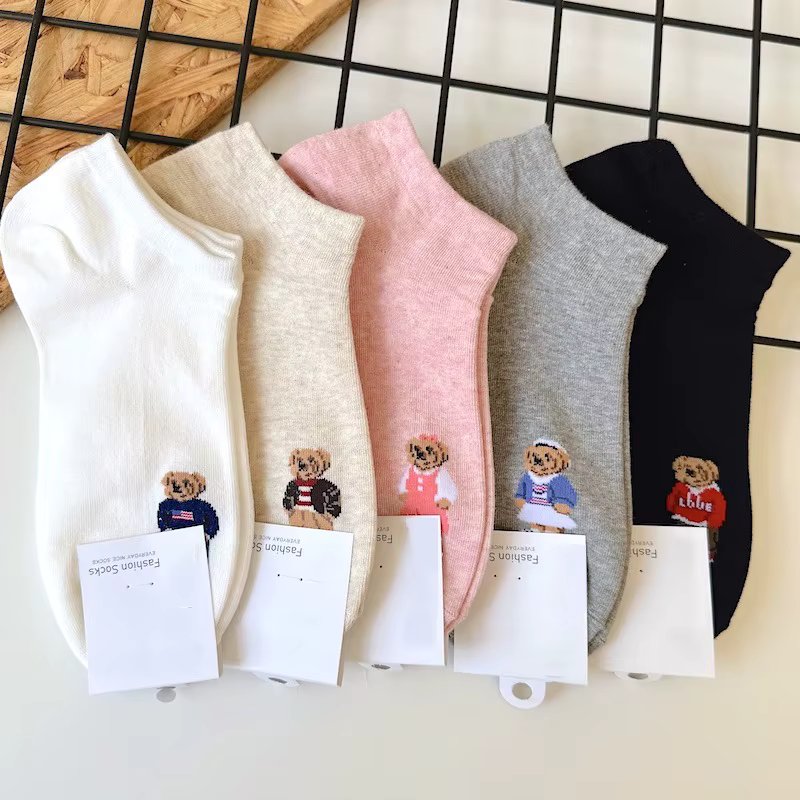 Good Quality Cartoon Elegant Lady Bear Women's  Cute Socks Cotton Harajuku Style Woman Novelty Breathable Sox Christmas Gifts