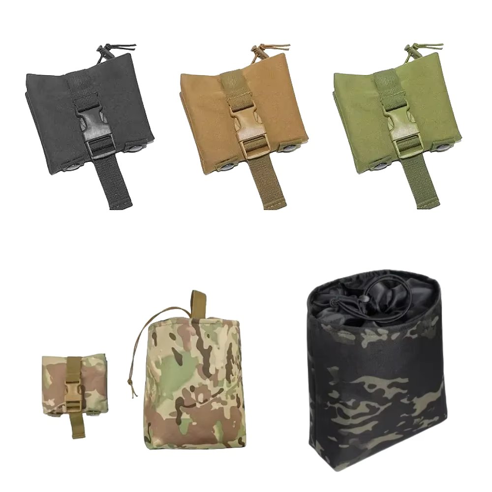 Folding Molle Magazine Dump Drop Pouch Military Airsoft Ammo EDC Tool Bag Foldable Utility Recovery Mag Holster