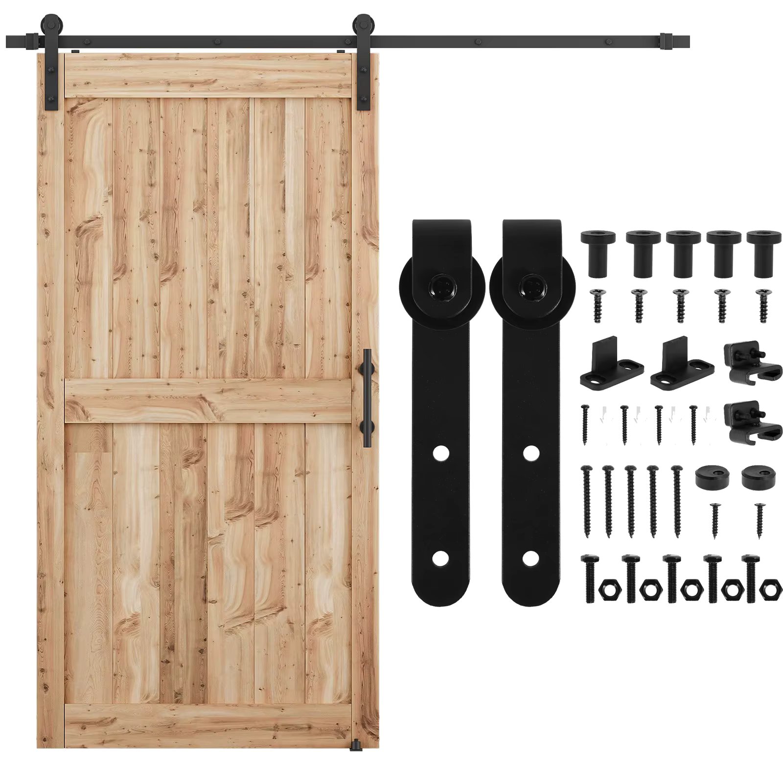 2PCS Sliding Barn Door Hardware Kit Smoothly and Quietly Mini Barn Door Track  For 4/5”to 1-1/8”Wide Door Panel J Shape Hanger