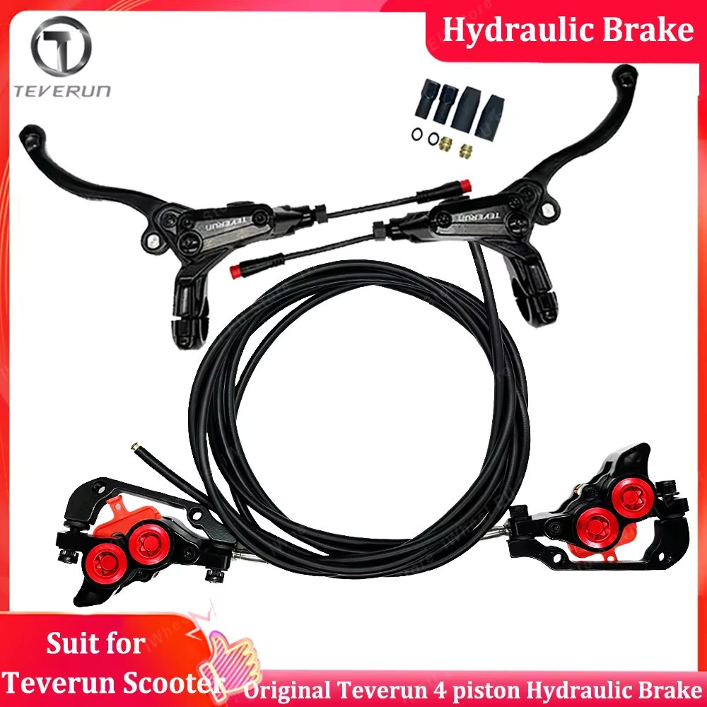 Original 2024 Newest Teverun 4 Piston Oil Hydraulic Brake for Official Blade GT ll/GT+ ll/Teverun Fighter 11/11+/Supreme/7260R