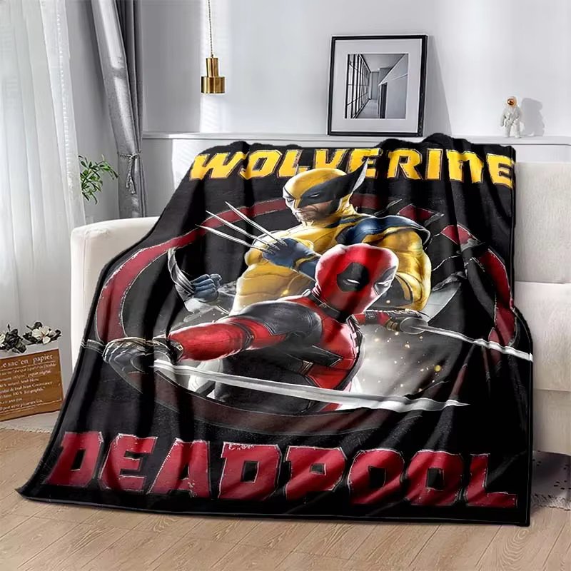 Deadpool and Wolverine Print Blanket Fluffy Plush Sofa Bed Throw Blanket for Kids and Adults Travel Home Supplies