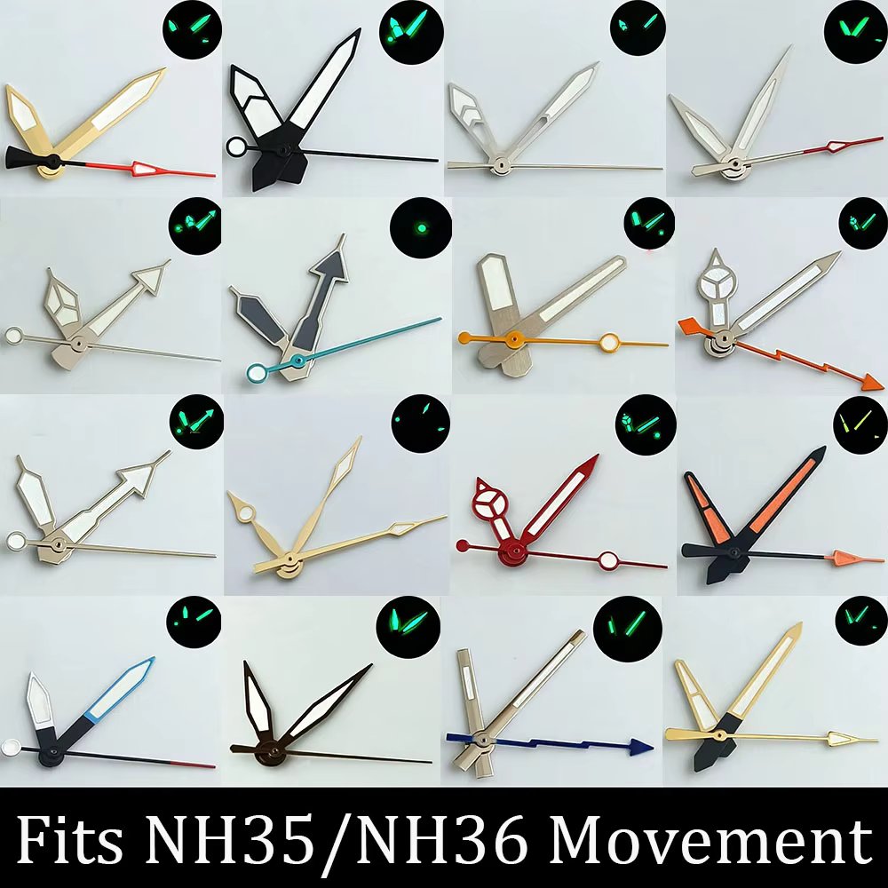 high-quality Watch accessories watch pointer NH35 NH36 hands green  luminous suitable for N H35/ NH36 movement