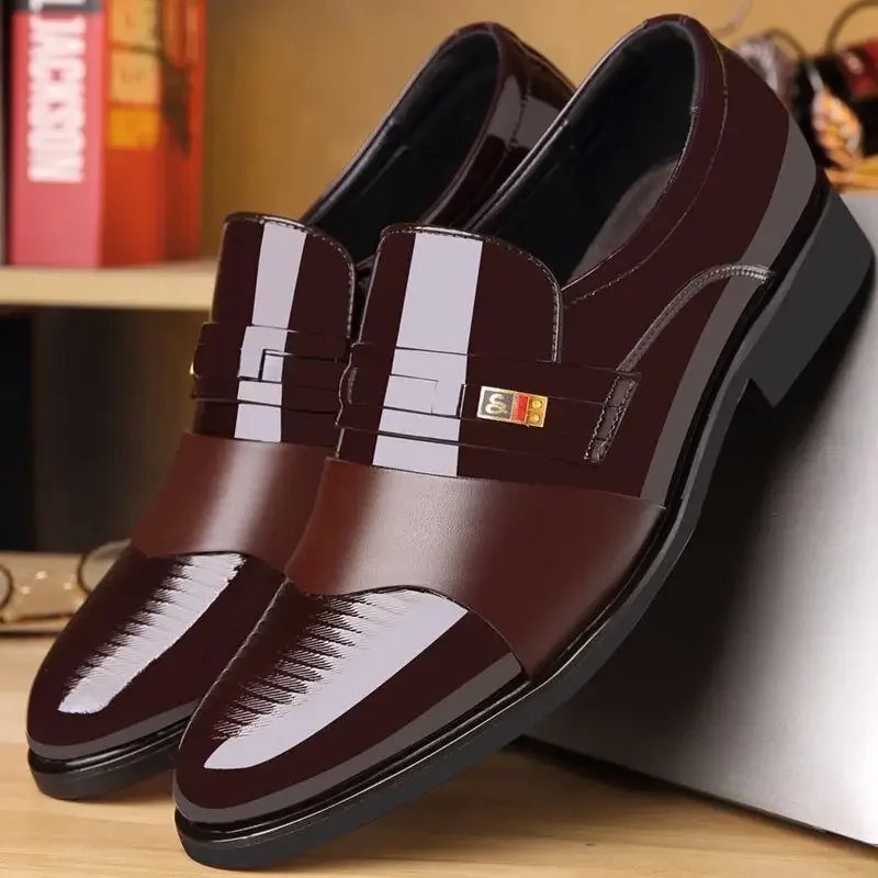 Comemore Male England Casual Loafers Black Cheap 2024 Autumn Men's Leather Dress Shoes Man Business Formal Social Shoe Zapatos