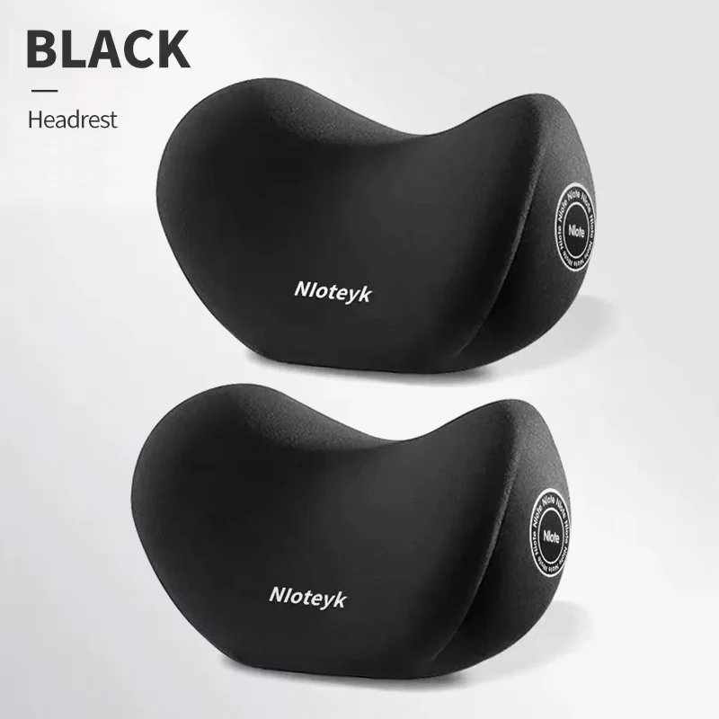 2PC Black Headrest