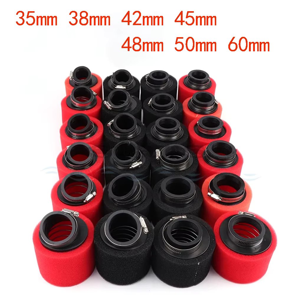 35mm 38mm 42mm 45mm 48mm 50mm 60MM Elbow Neck Foam Air Filter Sponge Cleaner Scooter Dirt Bike Motorcycle RED Kayo BSE
