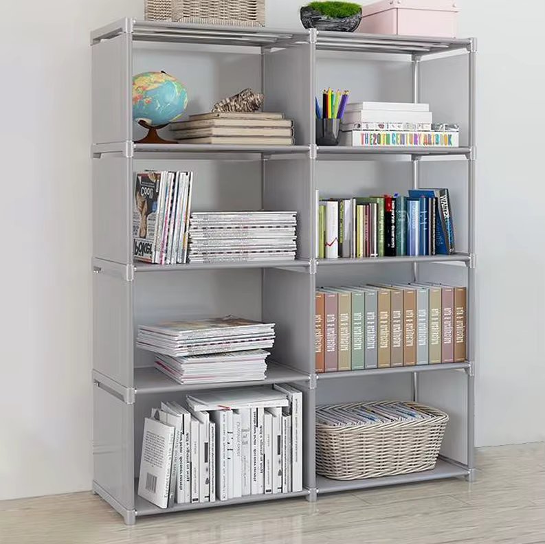 Fabric 8 compartments DIY refabricated bookcase for living room All-use organized bookhanger storage home pendant light household furniture