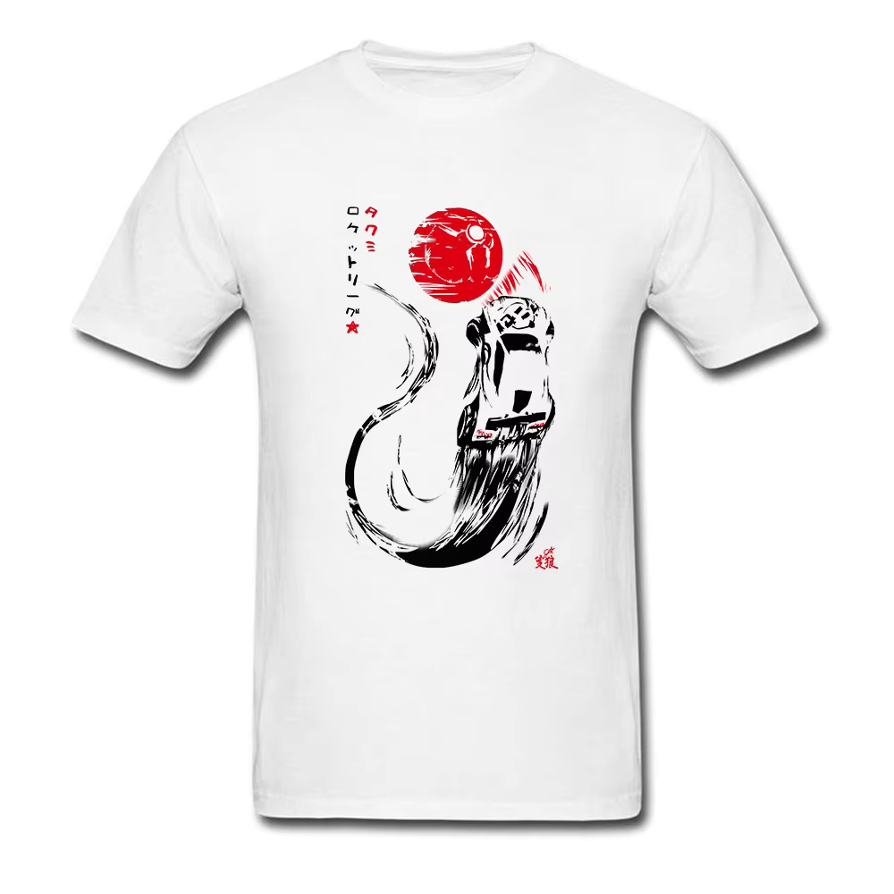 Rocket League Novelty Short Sleeve Man's T-Shirts Rocket Sumi-E Tshirt 100% Cotton Comfortable Premium Tees Tops Drop Ship