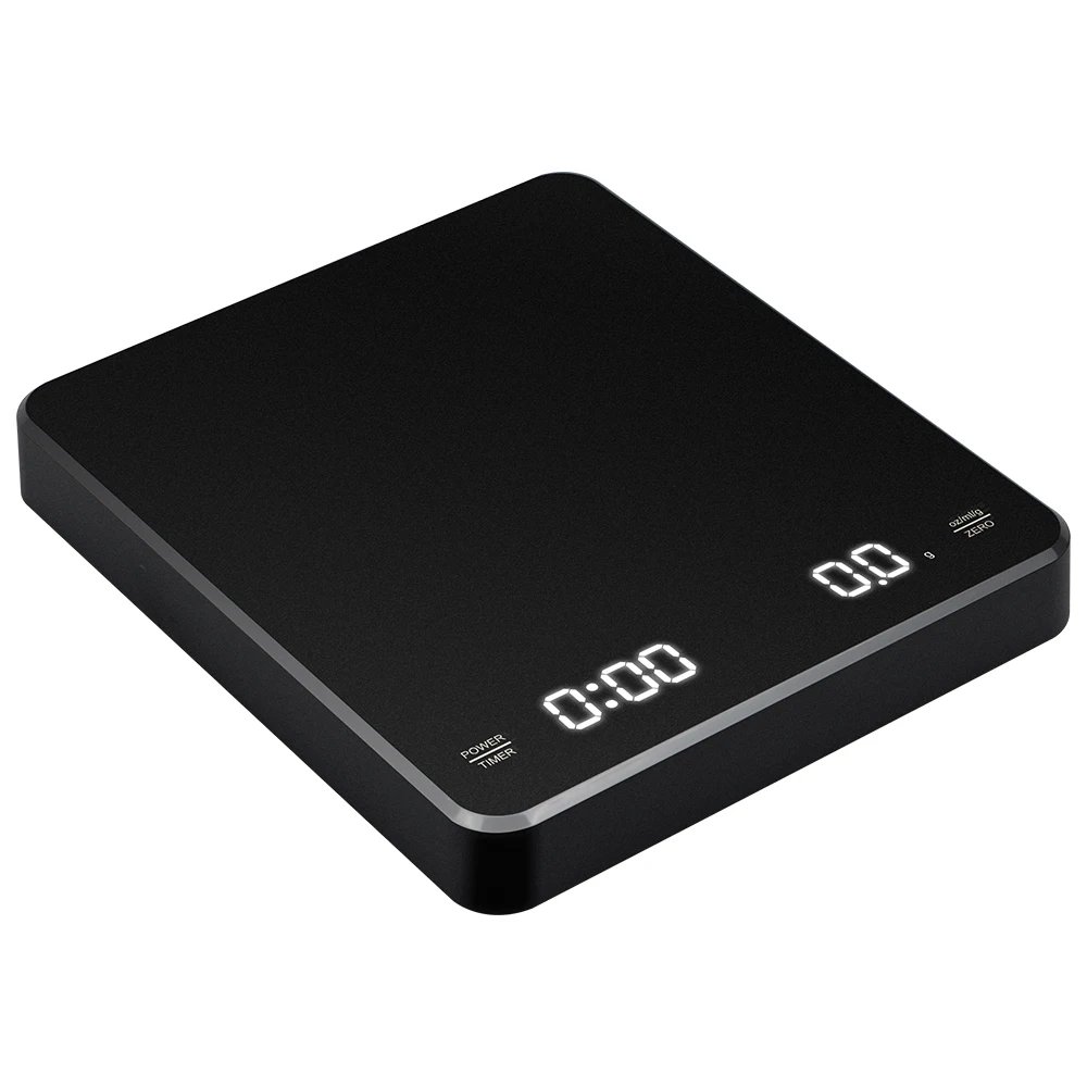 0.1g/3kg Digital Coffee Scale with Timer LED Screen Espresso USB Weighing High Precision Measures in Oz/ml/g Kitchen Scale