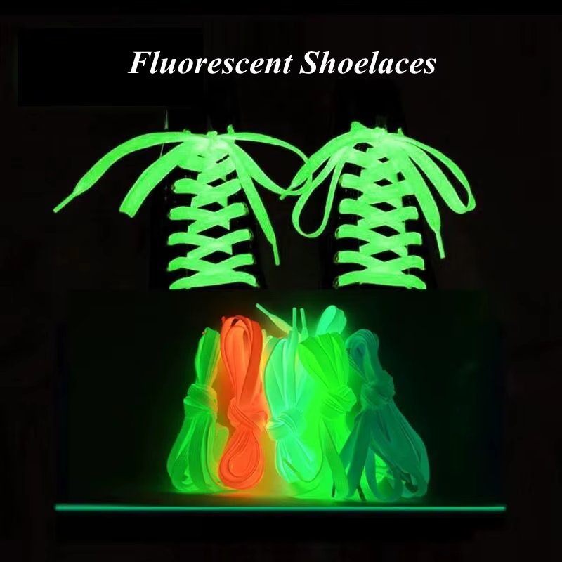 6 Colors Luminous Shoelaces Flat Suitable For All Shoes Fluorescent laces Party Get together Night run Unisex Shoelace 1 Pair