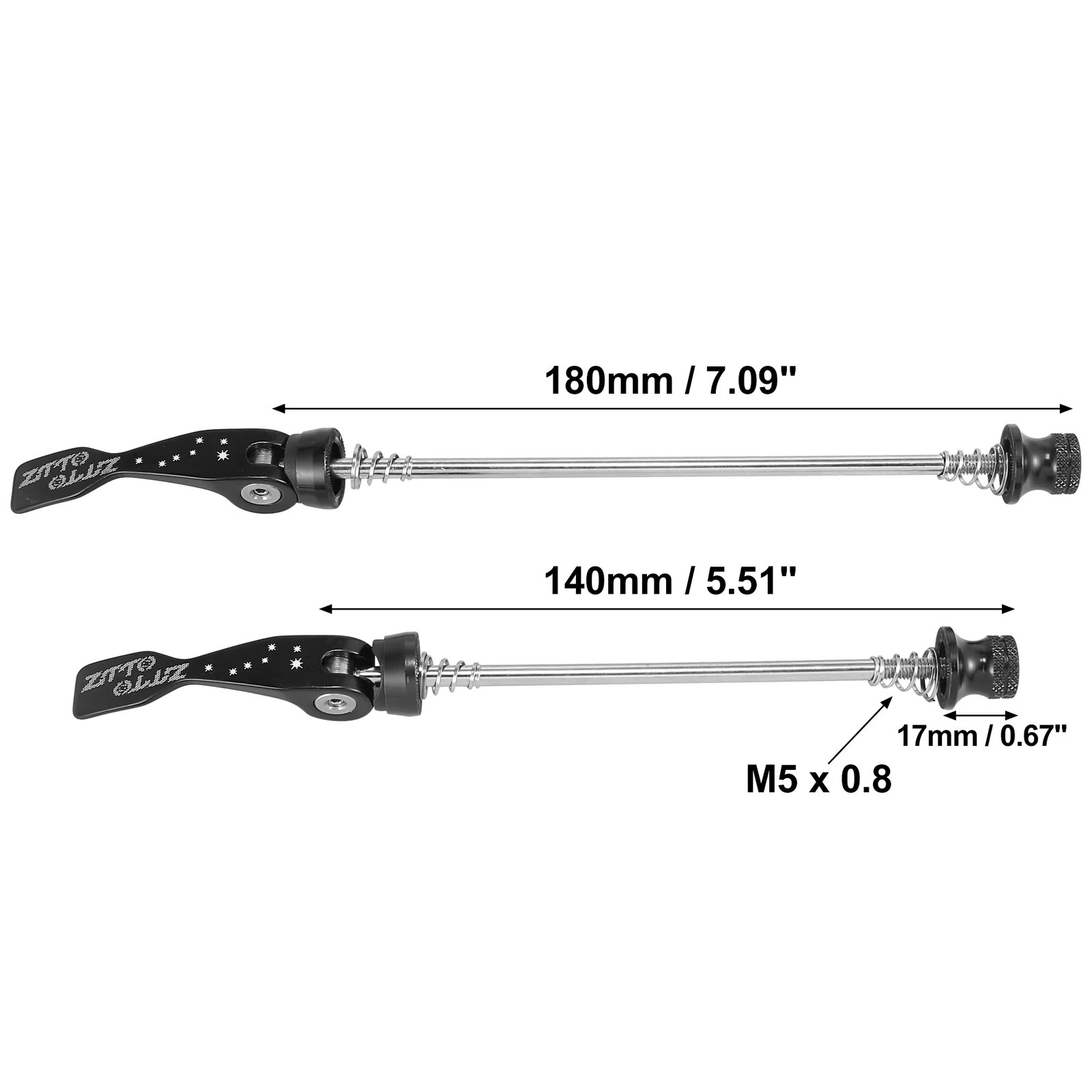 2pcs Bicycle Seat Clamp Front Rear Quick Release Lever Skewer Axle Wheel Hub M5 x 0.8 For Mountain Bike MTB