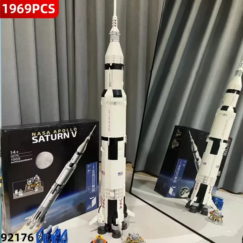 2024 New 1969PCS USA NASAS Exploring Apollos Saturn V Space Launch Rocket Model Building Blocks Bricks Children Kid Toys Gifts