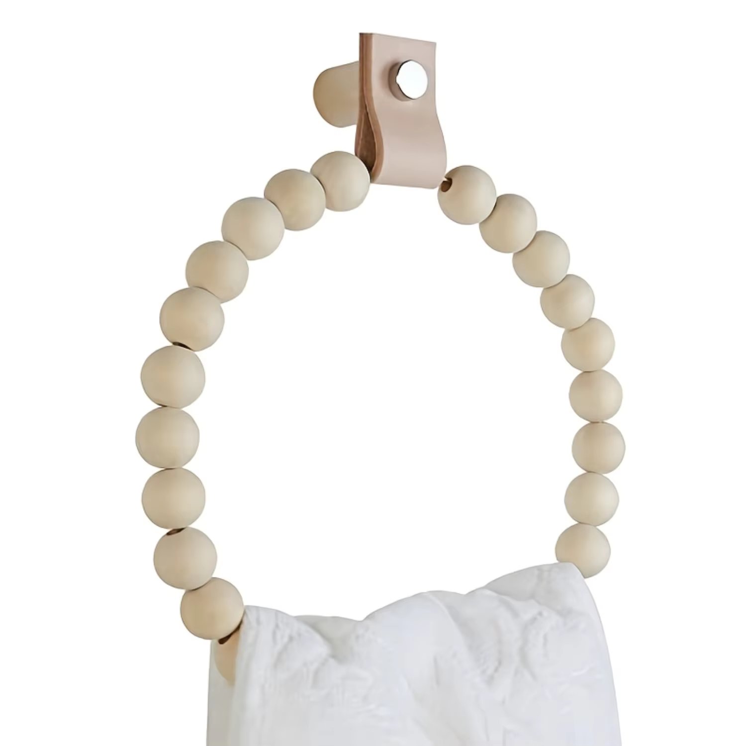 Rustic Farmhouse Handmade Wall Mounted Towel Holder - Wood Ring Decor for Bathroom, Shower Towel Rack, Bathroom Accessories