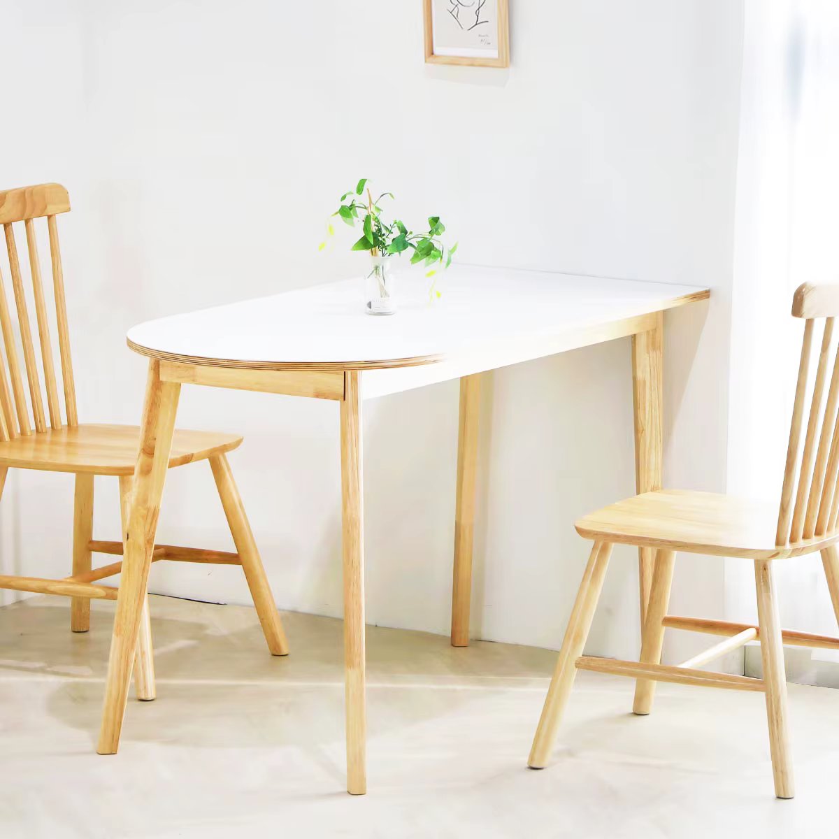 Pau wood half oval table 3size HPL laminate (light fire)