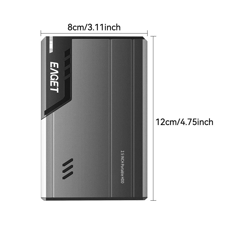 EAGET Portable HDD External Hard Drive 500GB 1TB 2TB LED External Hard Disk 2.5in 5Gbps Portable Hard Drives for Laptop Desktop