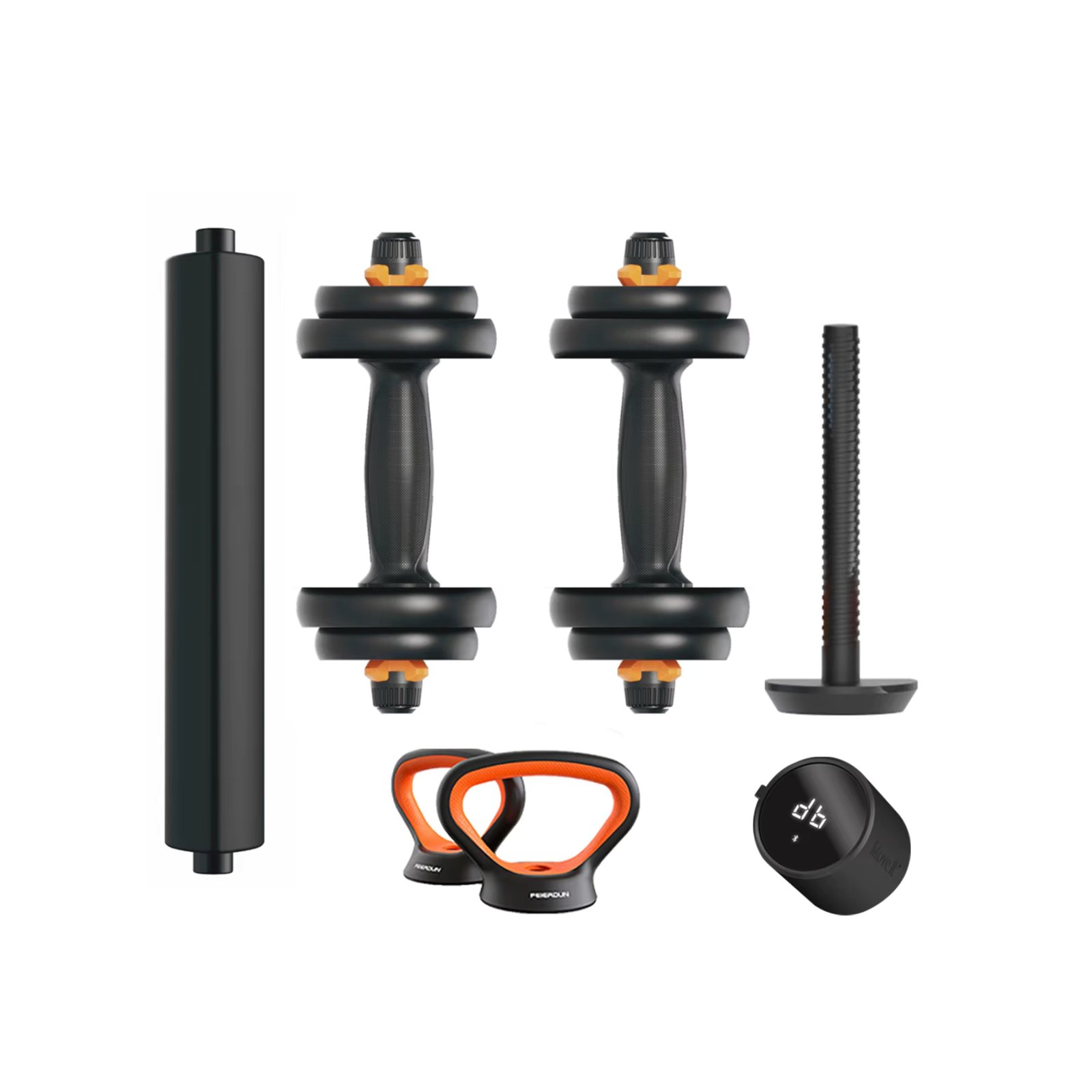 KSIX smart your tech FED Kit dumbbells V2 10KG connected App Move It, 10KG Russian bar and weight Xiaomi Fed smart Sensor modulable multifunction ergonomic handle
