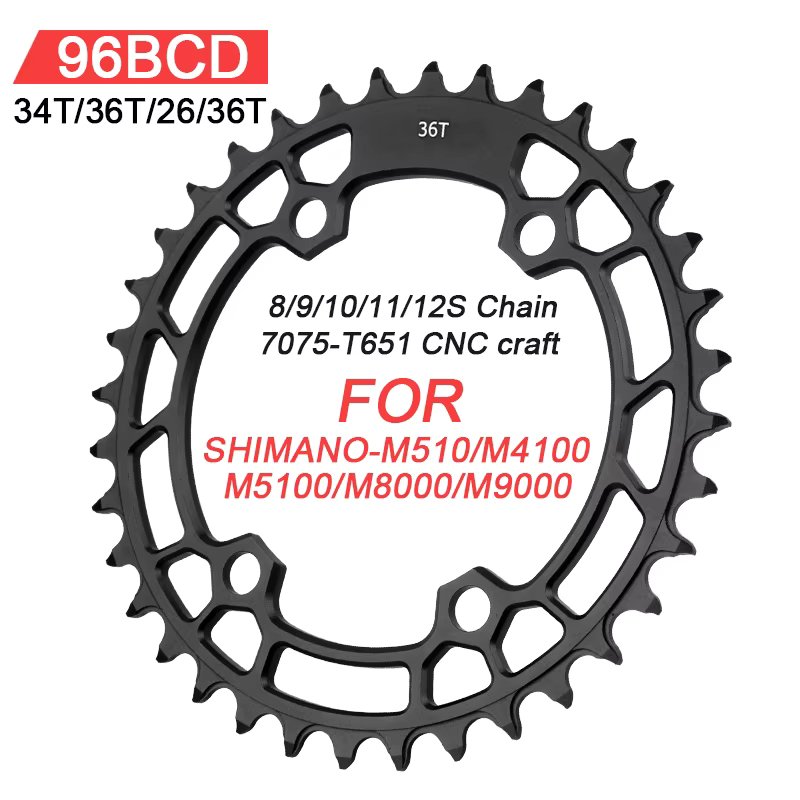 Shimano 96bcd Round MTB bicycle Chainring 96BCD 26/36T  32/34/36T For M7000 M8000 M4100 M5100/MT510 bike crank Crown Chainring