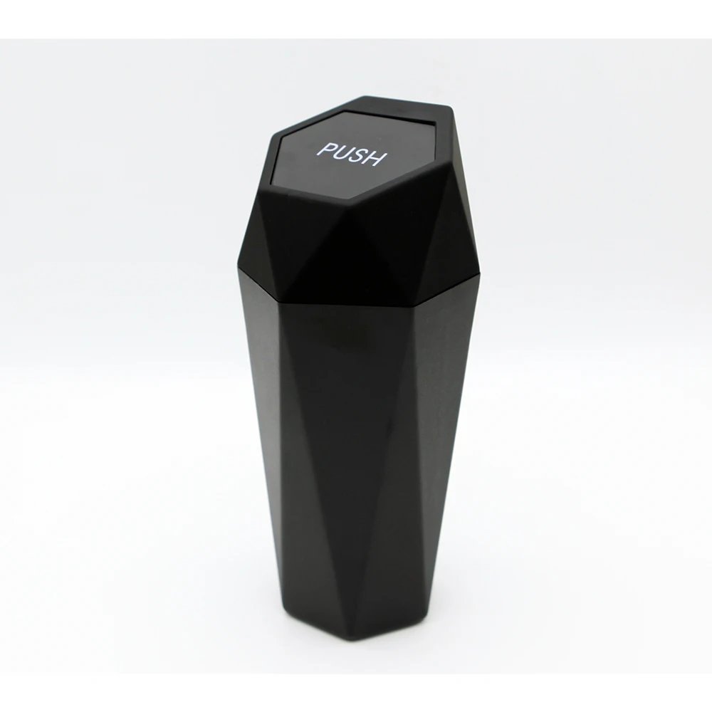 One touch trash can black