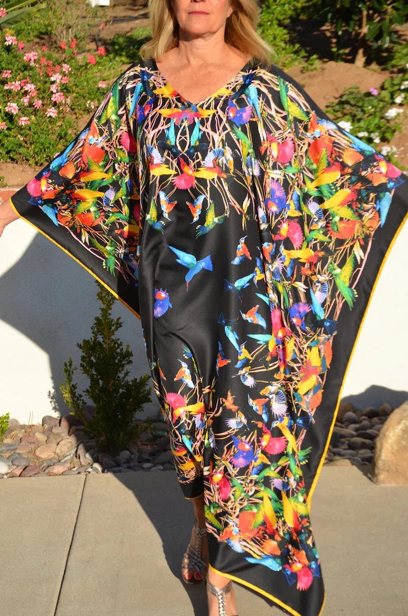 black printed kaftan