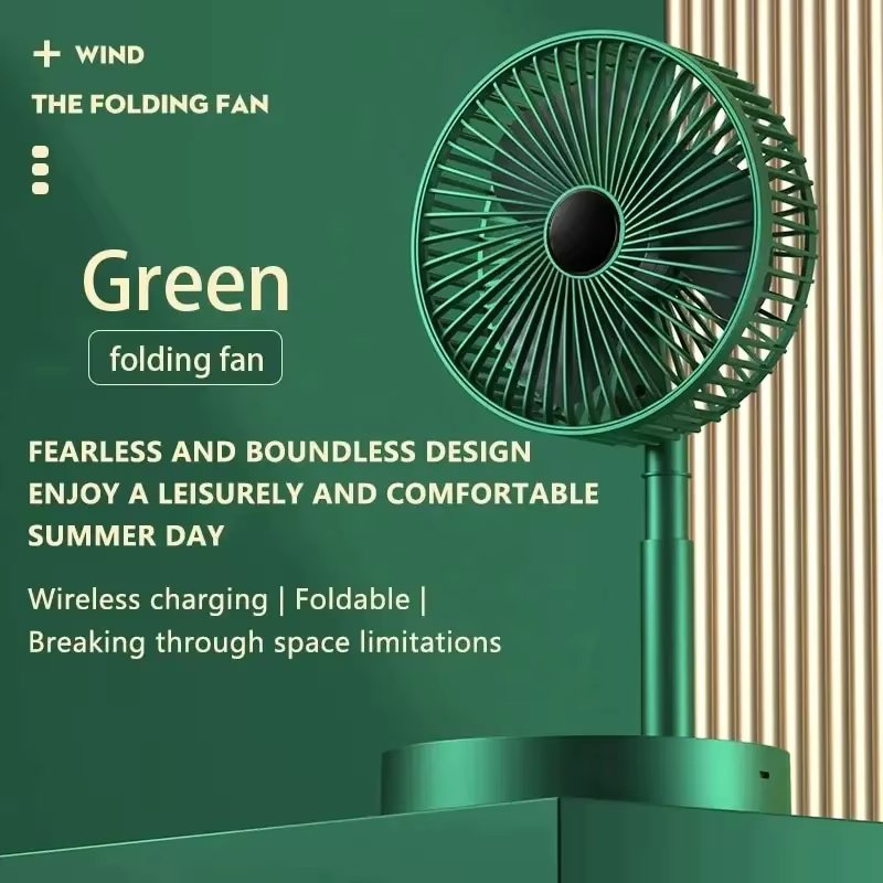 USB Rechargeable Folding Fan Household Telescopic Fan Low Noise High Battery Life Standby Mini Electric Fan