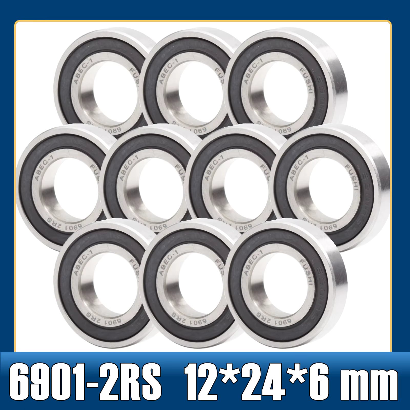 6901-2RS Bearing ( 10 PCS ) 12*24*6 mm Thin Section 6901 2RS Ball Bearings 6901RS 61901 RS