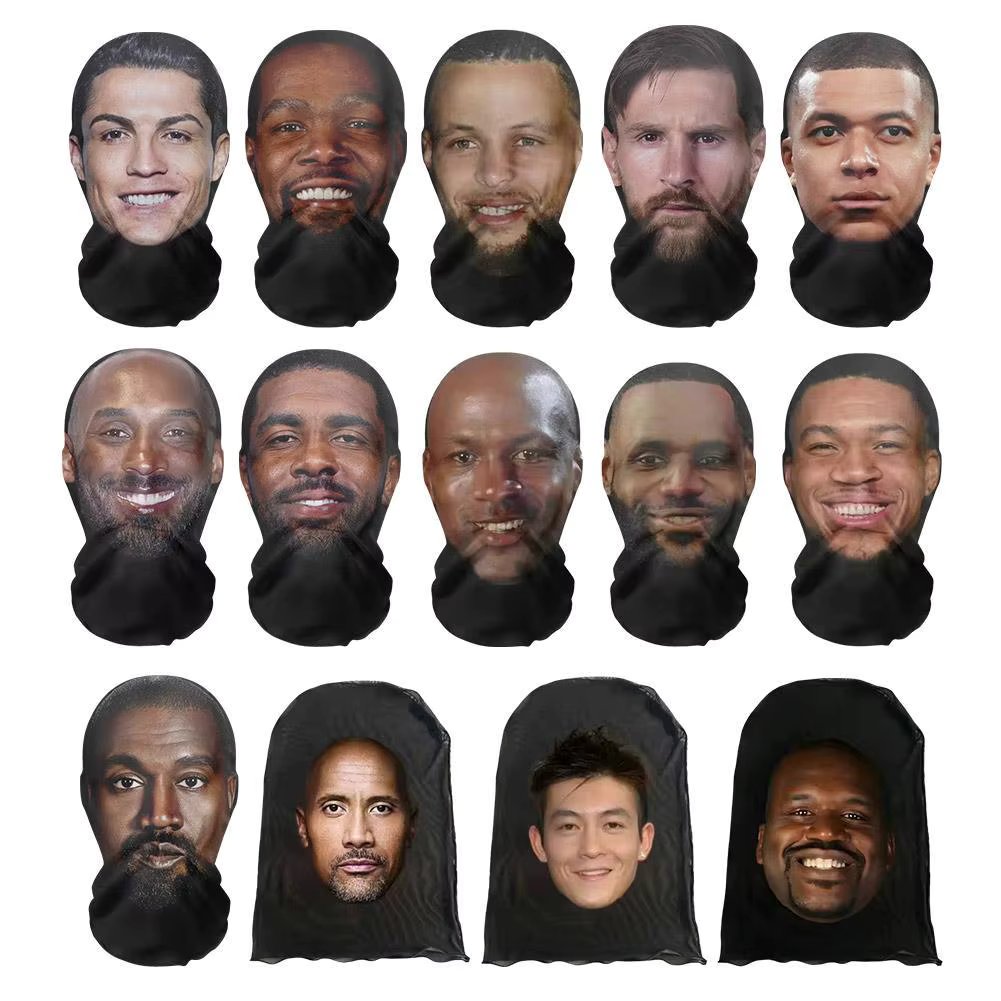 3D Mask Balaclava Hat Facial Performance Parody Prank Headgear Seamless Kanye Face Mask Celebrity Face Hip Hop Hood