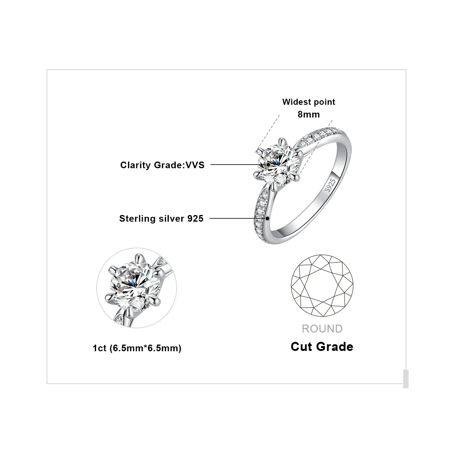 1ct Silver Color