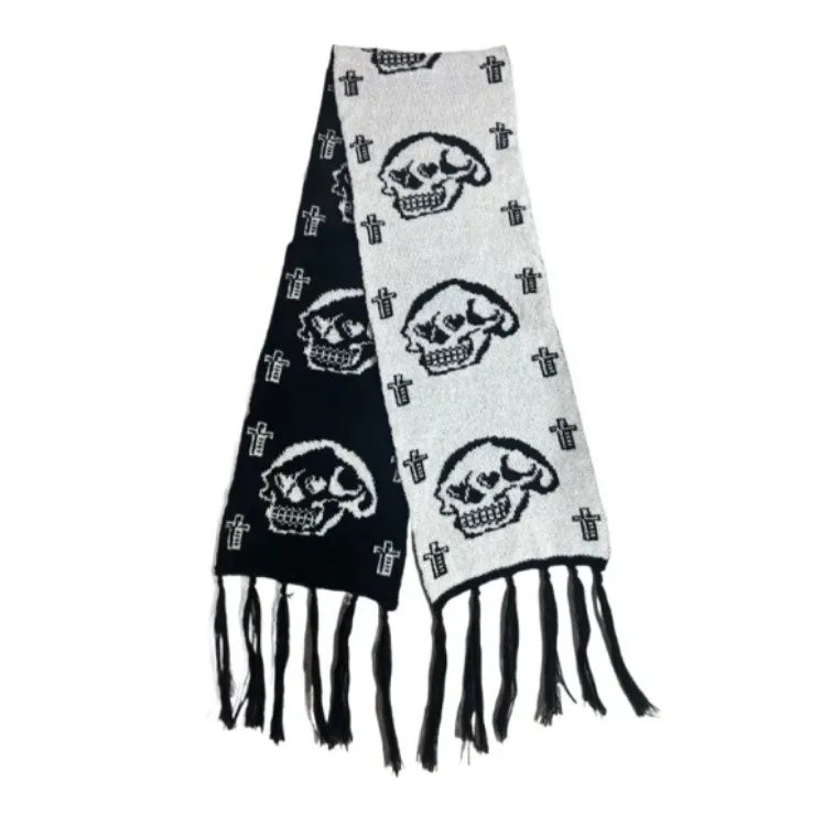 skull tassel scarf